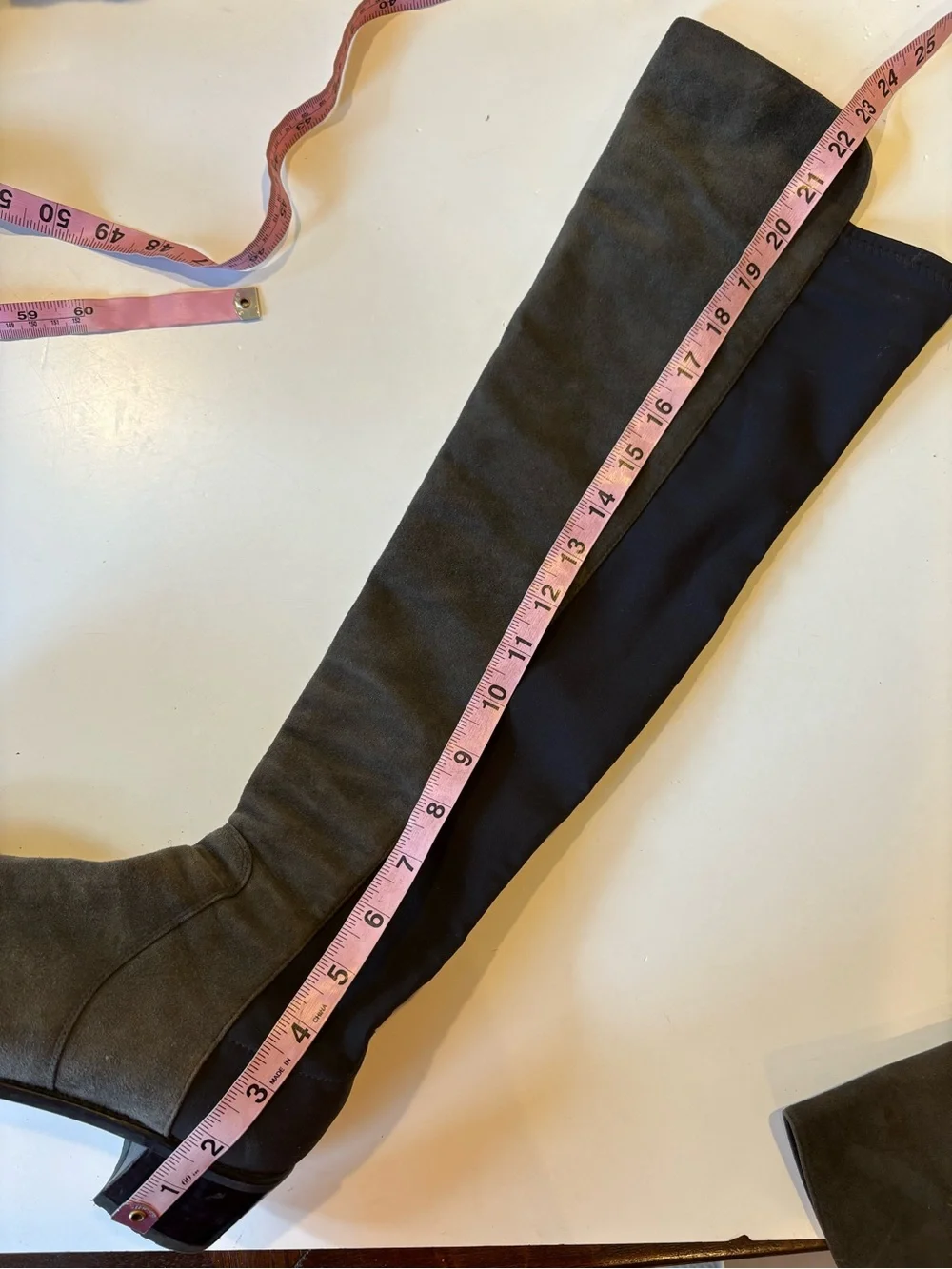 Stuart Weitzman || Reserve 5050 Over the Knee Boots Suede Stretch Gray Black 8